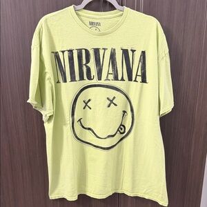 NIRVANA Smiley Face Tee in Light Yellow